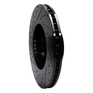 BMW 650I Convertible Brake Rotor (1) - Front Right - R1 Concepts - Drilled & Slotted - Black - `04-`10